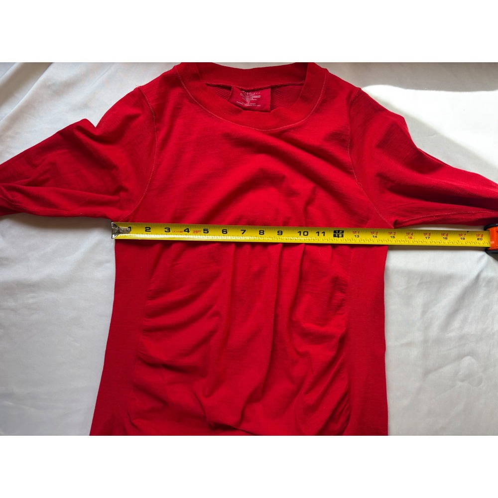 Athleta Speedlight Long Sleeve Top Red Mesh Knit Athletic Shirt Medium S/828581 - Picture 4 of 5